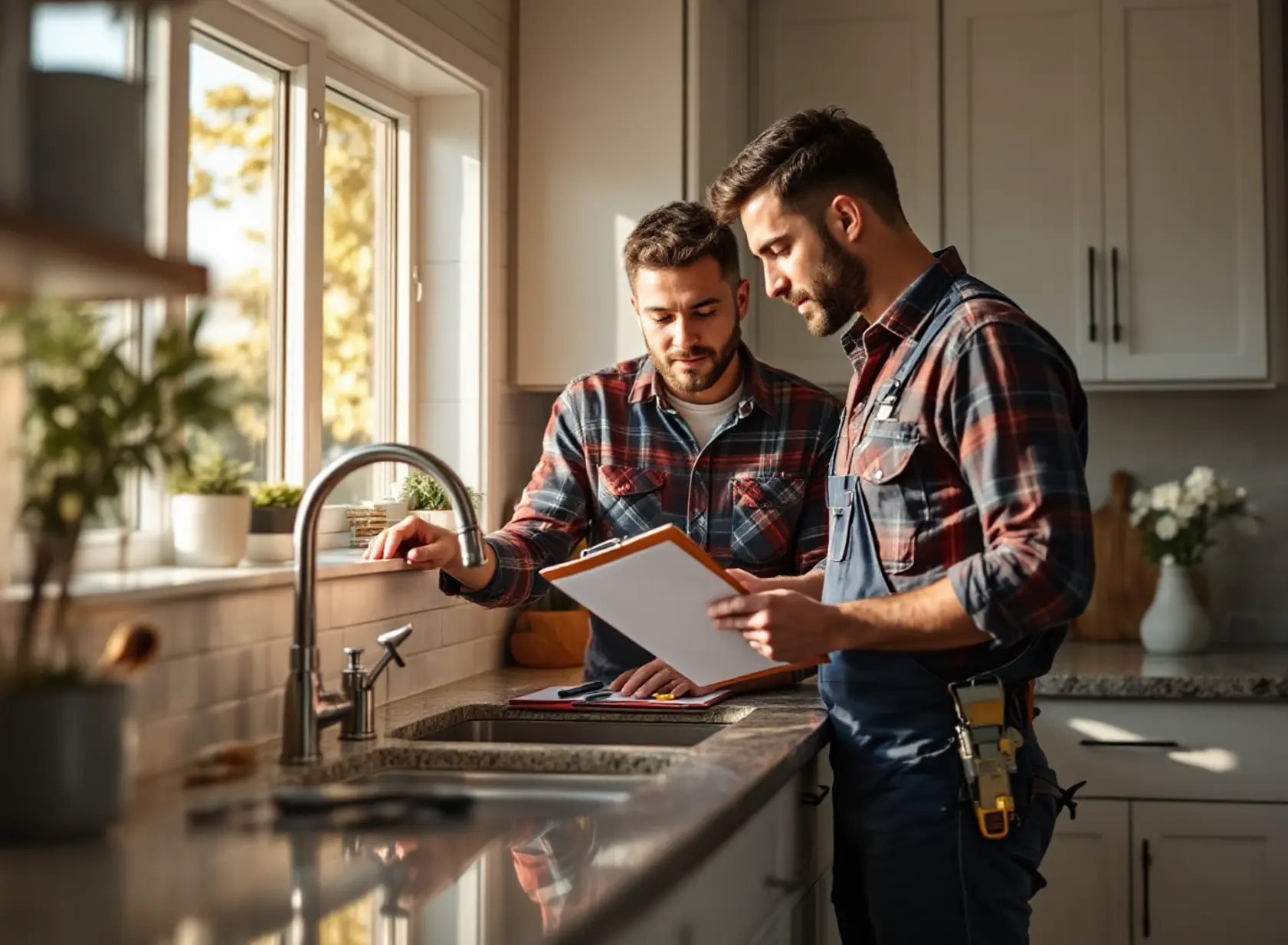 Sacramento homeowner consulting plumber about repiping and home insurance coverage.